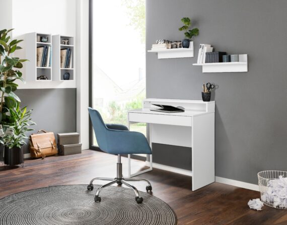 Places of Style Schreibtisch "Moid, Computertisch in modernem Design", Breite 80 cm, mit Schublade, Kabeldurchlass & Metallkufe