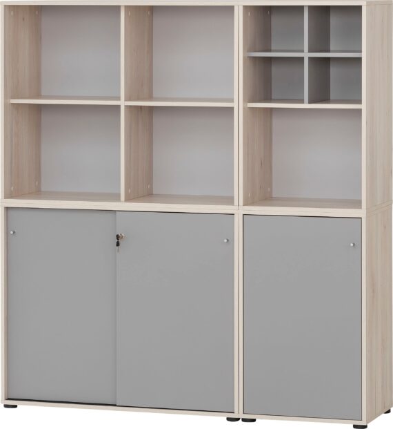 Schildmeyer Büro-Set "Serie 400", (5 tlg.), bestehend aus 2 Regalen, 2 Schränken, 1 Regalkreuz