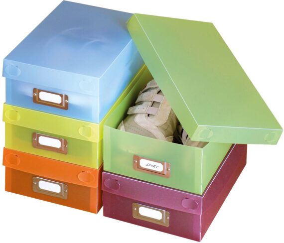 WENKO Schuhbox "Multi-Boxen", (10 St.), mit Beschriftungsfeld und Deckel