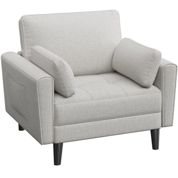 Yaheetech Sofa, 1 Sitzer Loungesofa Einzelsofa Sessel bis 136 kg belastbar