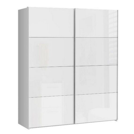 expendio Kleiderschrank Sophie 6A Schwebetürenschrank weiß Front Hochglanz 170x210x61 cm viel Stauraum