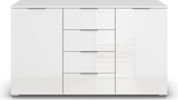 rauch Kommode "Sideboard Kombikommode Schubladenkommode AGORDO", Breite 140 cm mit 4 Schubkästen und 2 Türen, inkl. 3er-Set Filzboxen