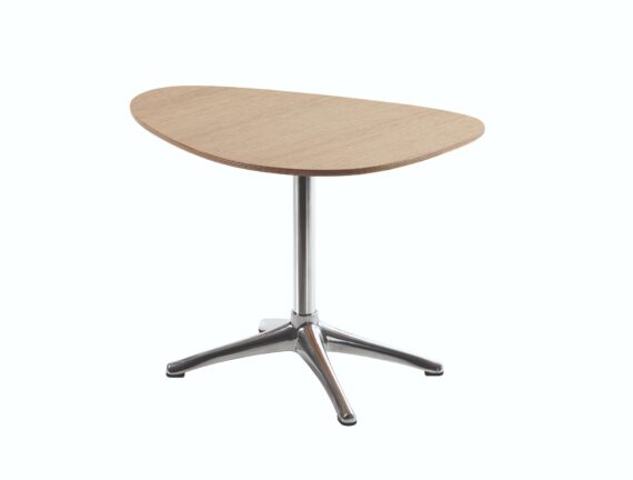 FLEXLUX Beistelltisch "Nachttisch, Sofatisch, Kaffeetisch, Couchtisch, Nierenform,", Walnuss oder Eiche Furnier, Fuß Alufarbig oder Schwarz, Höhe 45 cm