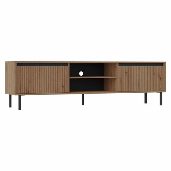 Furnix TV-Schrank Kersi Sideboard 178 cm Kabinett mit zwei Schubladen Metallbeine 178,6x50x40 cm