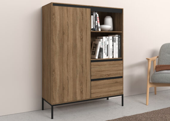 INOSIGN Highboard "Bari", mit 2 Schubladen und 3 Einlegeböden, Breite 90 cm