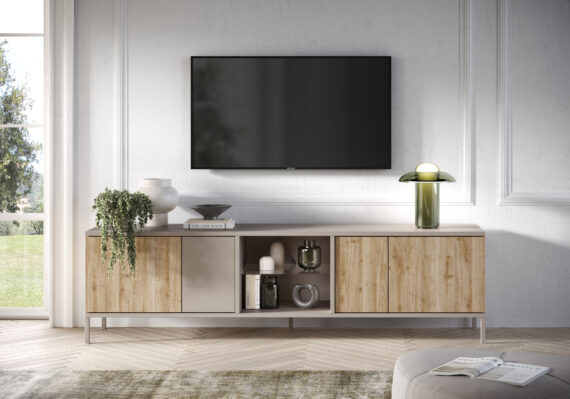 INOSIGN Lowboard "Gent Breite 210 cm, TV-Board mit 4 Türen u. 2 offenen Fächern", TV-Möbel, TV-Kommode, TV-Schrank, Push-to-open Funktion