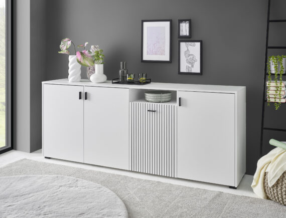 INOSIGN Sideboard "Hudson", in moderner Trendfarbe, Griffe aus Metall (Schwarz), Breite 200 cm