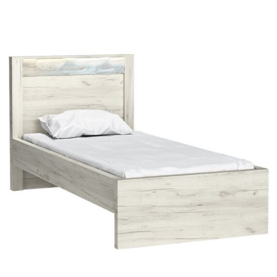 Lomadox Bettgestell INGENIO-161, Einzelbett Jugendbett Schlafzimmermöbel modern in Esche weiß