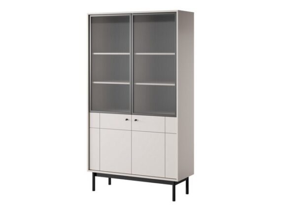 MOEBLO Vitrine Ismene - WT104 (Schrank Glasvitrine Einlegeböden Dekoration) (BxHxT):104x185x39 cm