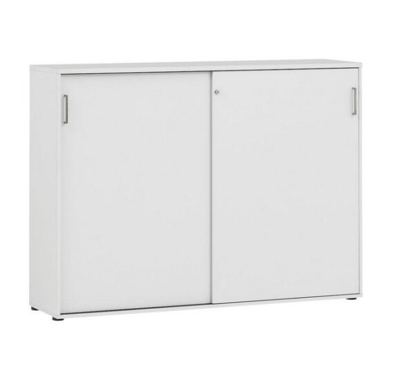 MÖBELPARTNER Aktenschrank Schiebetürenschrank Hippo, Large, HxBxT 120x160x40 cm, Lichtgrau