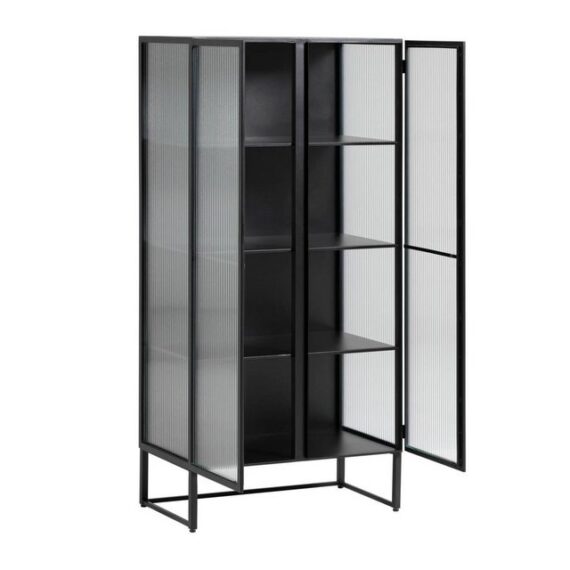 Natur24 Vitrine Vitrine Trixie 70 x 41 x 143 cm Stahl Kommode Schrank Wohnzimmer