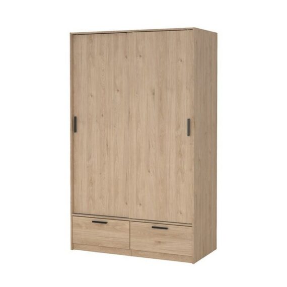 ebuy24 Kleiderschrank Line Kleiderschrank 2 Türen 2 Schubladen Nussbaum