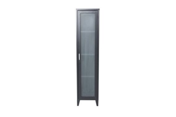 ebuy24 Vitrine Acero Vitrinenschrank 1 Tür, 4 Ablagen, schwarz.