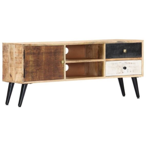 furnicato TV-Schrank 115×30×47 cm Mango-Massivholz