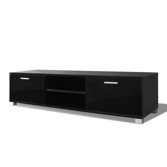 furnicato TV-Schrank Hochglanz-Schwarz 140x40,5x35 cm