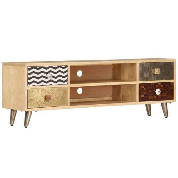 furnicato TV-Schrank TV-Ablage 120 x 30 x 40 cm Massivholz Mango