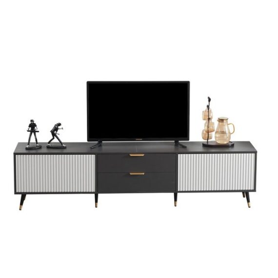 liebtech TV-Ständer Elegantes grau-weißes Wohnzimmerset: stimmungsvolles TV-Ständer, (Wertset, 3 Stück), Kombination Hängeschrank, TV-Ständer, Beistelltisch und Couchtisch, TV-Wand, Couchtisch)