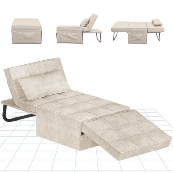 FLEXISPOT Schlafsofa Einzelsessel, Schlafsessel SET, Klappsofa, anwendbar als Loungensessel und Gästebett, mit Liegefunktion