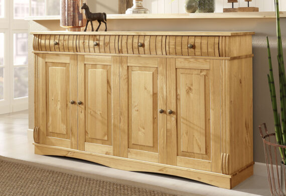 Home affaire Sideboard "Teresa", 4-türig, Breite 152 cm, aus massiver Kiefer, FSC