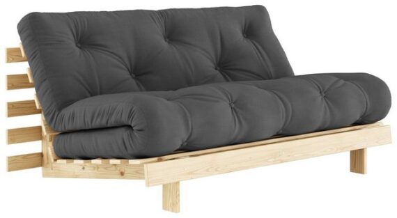 Karup Design 2-Sitzer Schlafsofa ROOTS 160 cm Polster DARK GREY Klappsofa Gestell Kiefer