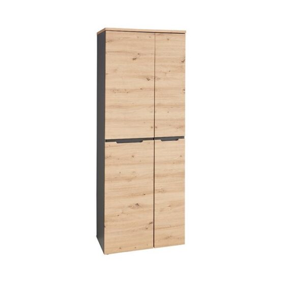 Lomadox Aktenschrank MANRESA-36 2-türig, graphit mit Eiche, 75cm breit