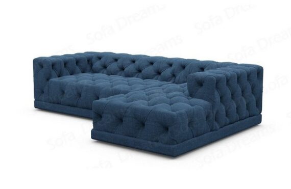 Sofa Dreams Ecksofa Strukturstoff Stoff Polster Sofa Palma L Form kurz Stoffsofa, Chesterfield Style, Loungesofa