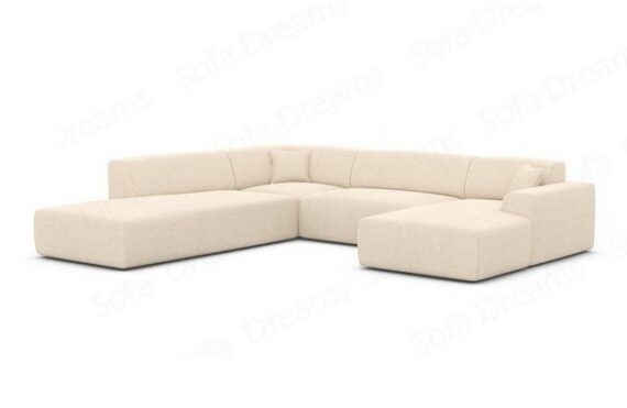 Sofa Dreams Wohnlandschaft Designer Strukturstoff Sofa Mallorca U Lounge Stoffsofa Modern, Lounge-Sofa