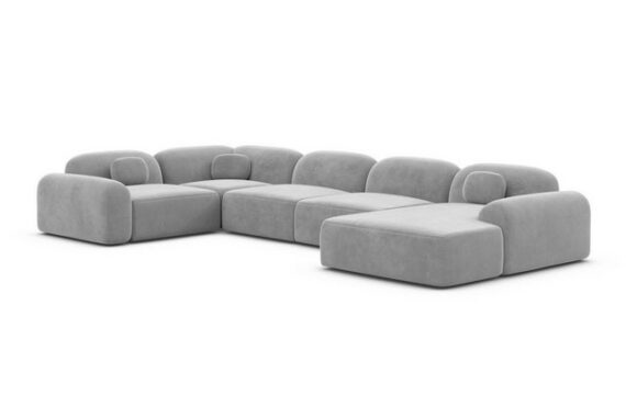 Sofa Dreams Wohnlandschaft Stoff Sofa Polstersofa Stoffcouch Stoffsofa Barcelona U Form Couch, Loungesofa