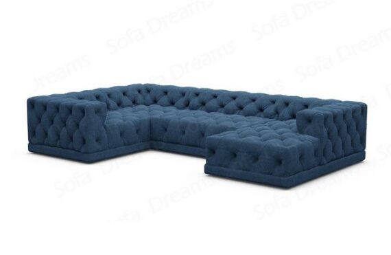 Sofa Dreams Wohnlandschaft Strukturstoff Stoff Polster Sofa Palma U Form Stoffsofa Modern, Loungesofa, Chesterfield Stil