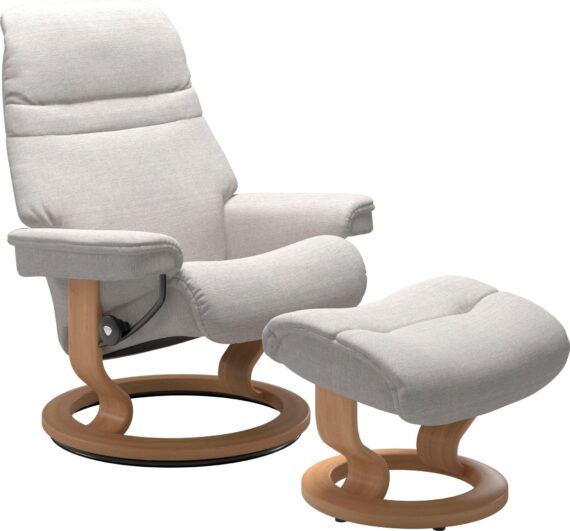 Stressless Relaxsessel "Sunrise", (Set, Relaxsessel mit Hocker), mit Classic Base, Größe L, Gestell Eiche