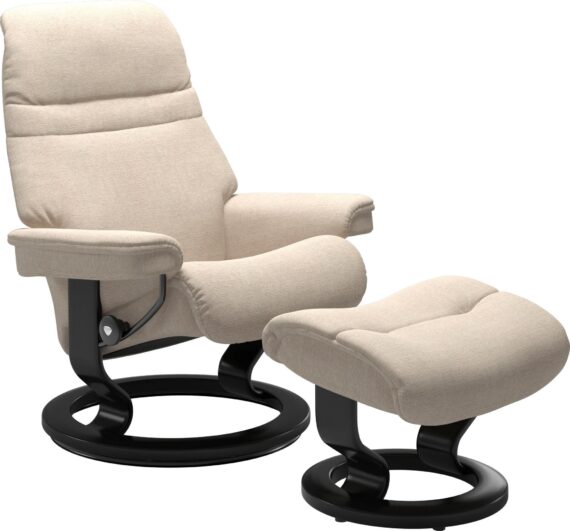 Stressless Relaxsessel "Sunrise", (Set, Relaxsessel mit Hocker), mit Classic Base, Größe L, Gestell Schwarz