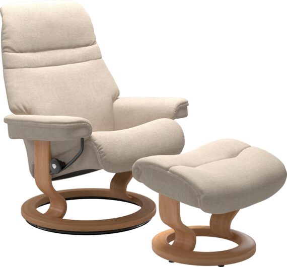 Stressless Relaxsessel "Sunrise", (Set, Relaxsessel mit Hocker), mit Classic Base, Größe M, Gestell Eiche