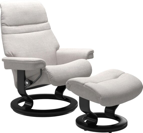 Stressless Relaxsessel "Sunrise", (Set, Relaxsessel mit Hocker), mit Classic Base, Größe M, Gestell Schwarz