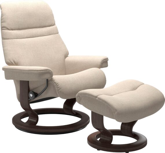 Stressless Relaxsessel "Sunrise", (Set, Relaxsessel mit Hocker), mit Classic Base, Größe M, Gestell Wenge