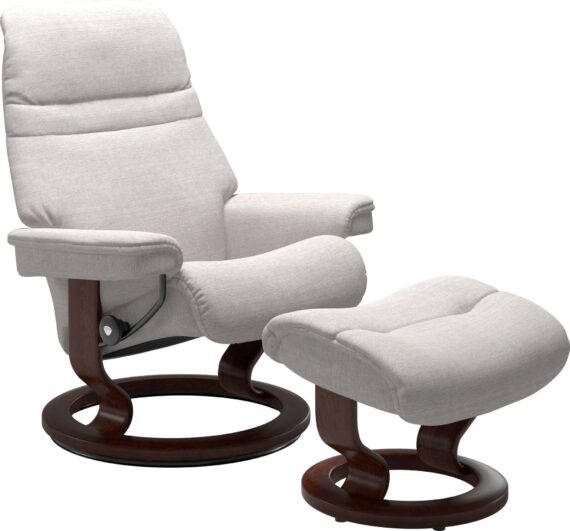 Stressless Relaxsessel "Sunrise", (Set, Relaxsessel mit Hocker), mit Classic Base, Größe S, Gestell Braun