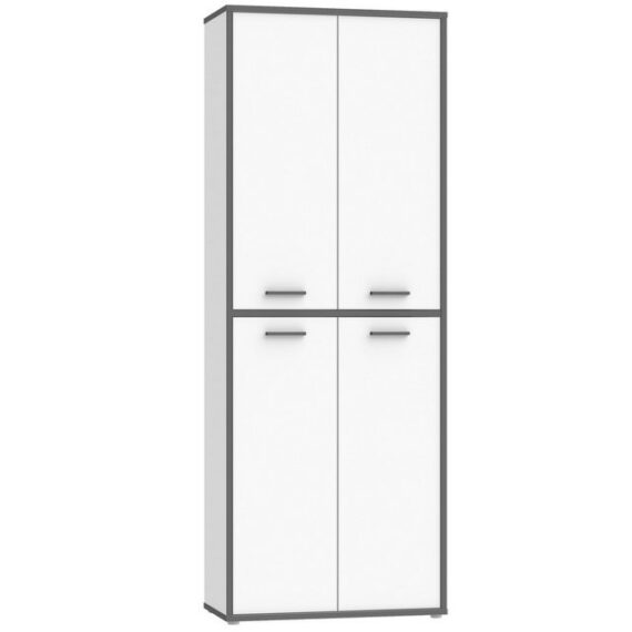 expendio Aktenschrank Keijo 1 Weiß / Wolfram Grey, 85x227x42 cm