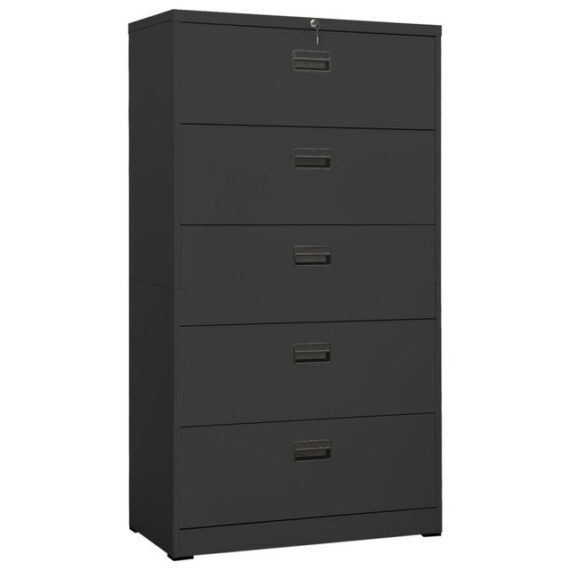 furnicato Aktenschrank Anthrazit 90x46x164 cm Stahl