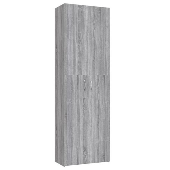 furnicato Aktenschrank Büroschrank Grau Sonoma 60x32x190 cm Holzwerkstoff