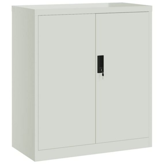 furnicato Aktenschrank Hellgrau 79x40x90 cm Stahl