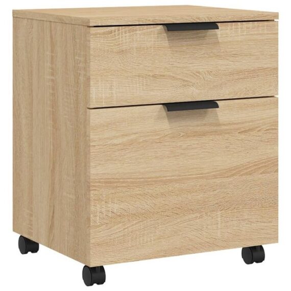 furnicato Aktenschrank Mobiler mit Rollen Sonoma-Eiche 45x38x54 cm