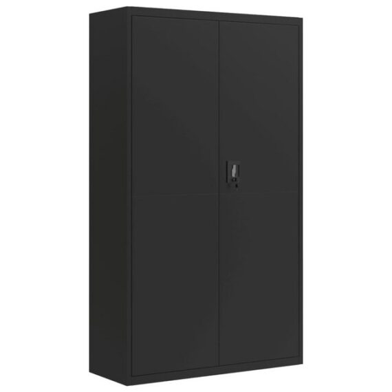 furnicato Aktenschrank Schwarz 105x40x180 cm Stahl