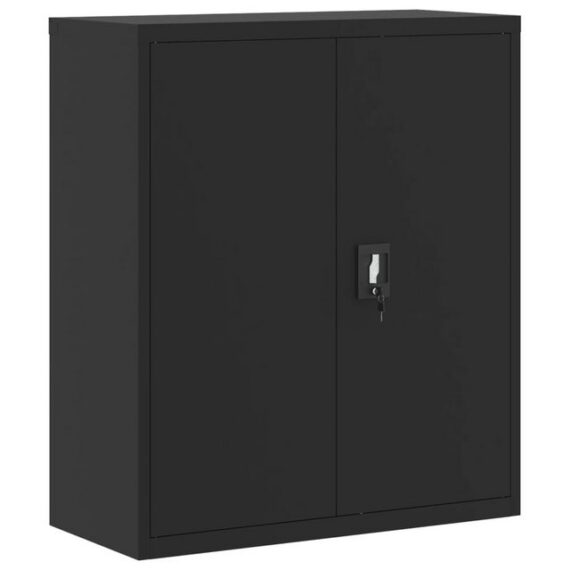 furnicato Aktenschrank Schwarz 90x40x105 cm Stahl