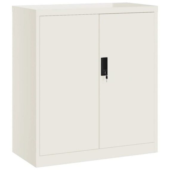 furnicato Aktenschrank Weiß 79x40x90 cm Stahl