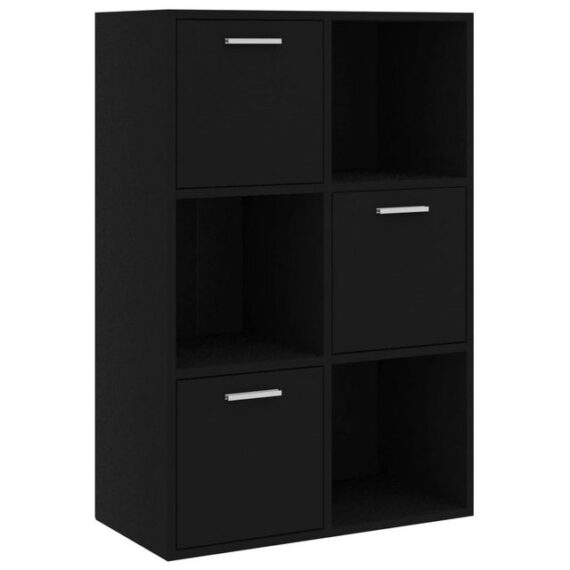 furnicato Stauraumschrank Lagerschrank Schwarz 60x29,5x90 cm Holzwerkstoff