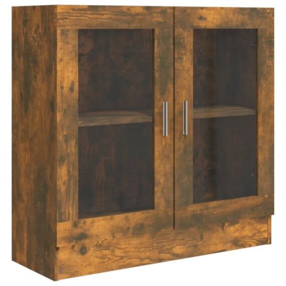 furnicato Vitrine Vitrinenschrank Räuchereiche 82,5x30,5x80 cm Holzwerkstoff