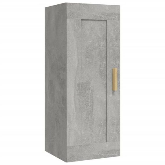 furnicato Wandhängeschrank Wandschrank Betongrau 35x34x90 cm Holzwerkstoff