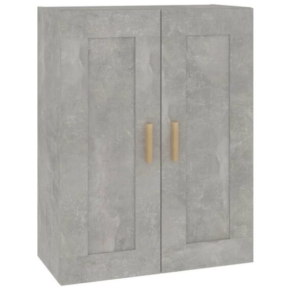 furnicato Wandhängeschrank Wandschrank Betongrau 69,5x32,5x90 cm Holzwerkstoff