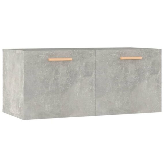 furnicato Wandhängeschrank Wandschrank Betongrau 80x35x36,5 cm Holzwerkstoff