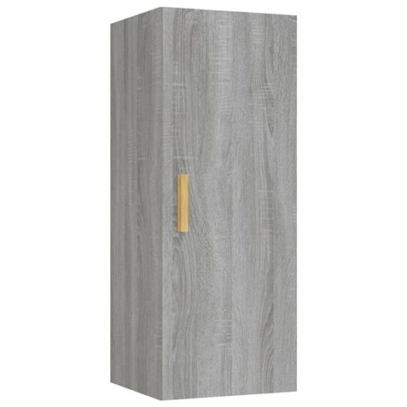 furnicato Wandhängeschrank Wandschrank Grau Sonoma 34,5x34x90 cm Holzwerkstoff