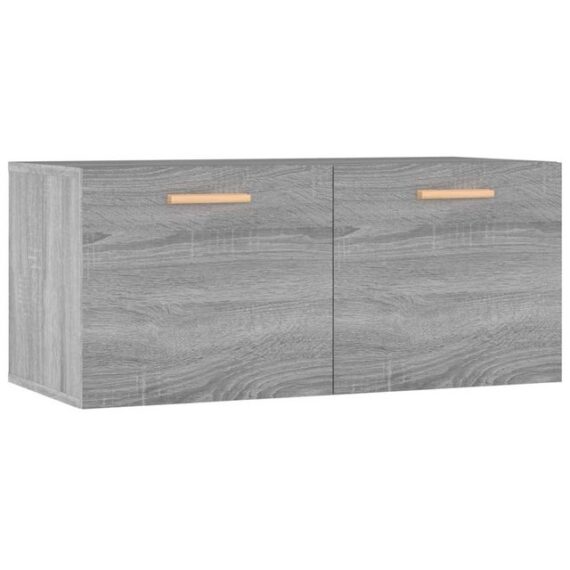 furnicato Wandhängeschrank Wandschrank Grau Sonoma 80x35x36,5 cm Holzwerkstoff